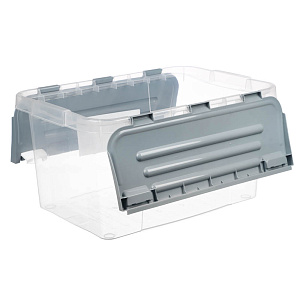 Контейнер 10л VERDE для хранения пищевых продуктов и различнных предметов. Крышка с клипсами. Прозрачный. Полипропилен 000000000001212155