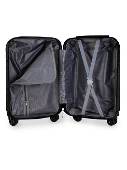 Чемодан на колесах S (36х22х55см) соты черный PC 000000000001226579