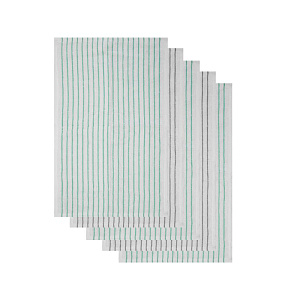 Набор полотенец кухонных 5шт 30х50см LUCKY махра страйп серый/зеленый хлопок 000000000001222090