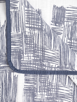 Покрывало 260x240см DE'NASTIA штрихи 3слоя синее жаккард 55%хлопок 45%полиэстер 000000000001207693