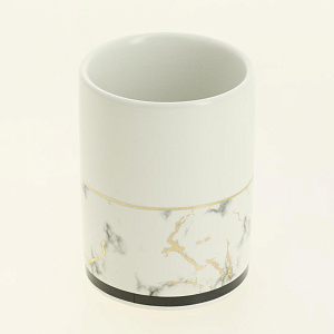 Набор для ванной 4 предмета ДОЛЯНА Афродита мыльница дозатор для мыла 2 стакана керамика пластик 000000000001209742