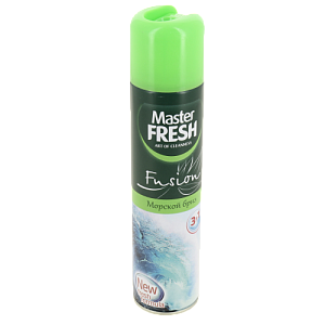 Освежитель воздуха 300мл MASTER FRESH Fusion Морской бриз нейтрализует неприятные запахи обеспечивает свежесть и легкий аромат морского бриза 000000000001209430