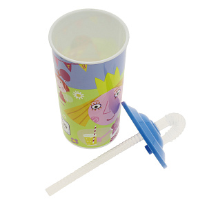 Бокал с крышкой и трубочкой Бен и Холли, 450мл, пластик 000000000001171351