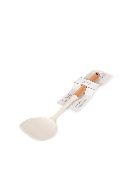 Лопатка кулинарная 33x8,5x4см DE'NASTIA Силвуд деревянная ручка молочный силикон/бук 000000000001227990
