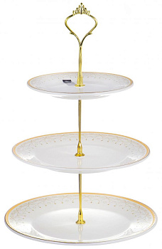 Этажерка-конфетница 3-х ярусная 15/19,5/23см BALSFORD Грация Париби подарочная упаковка фарфор 000000000001190076