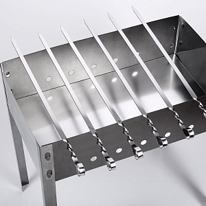 Мангал 500х300х430мм толщина 0,5мм глубина 120мм без шампуров в коробке сталь 000000000001211097