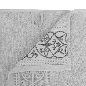 Полотенце махровое 30х60см LUCKY Вензельный бордюр светло-серый хлопок 100% 000000000001210298
