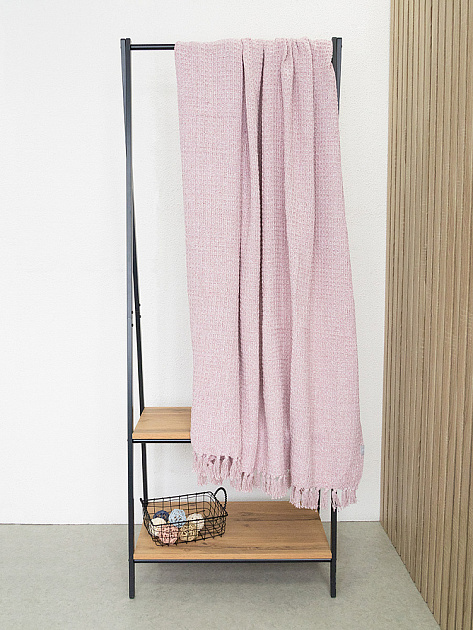 Покрывало 150x200см DE'NASTIA розовый вафельное меланж хлопок 000000000001229654