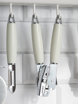 Консервный нож 21x5,5x4,5см DE'NASTIA пластиковая ручка белый нержавеющая сталь 000000000001211564