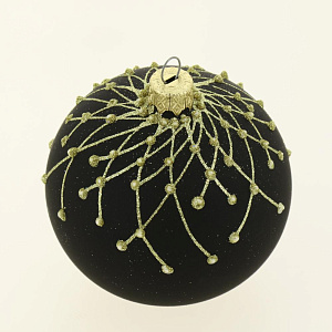 Декоративное украшение Шар №4,5 D8см БИРЮСИНКА Восторг черный стекло 000000000001207639