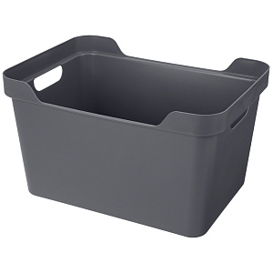 Ящик 38х27,6х22см 18л ECONOVA LUXE универсальный с крышкой серый пластик 000000000001206129