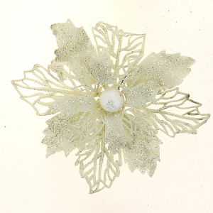 Украшение декоративное Цветок 15см белый R010504 000000000001191505