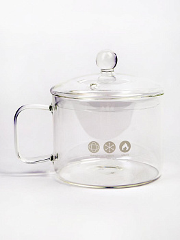 Кастрюля-кружка 1,2л 14х18х16см боросиликатное стекло 000000000001213787