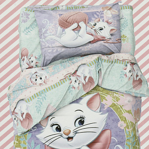 Комплект постельного белья 1,5-спальный Милашка Мари Дисней пододеяльник143х215см простыня150х214см наволочки50х70см-1шт 125гр поплин 100% хлопок 000000000001206740