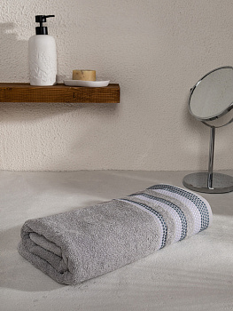 Полотенце махровое LUCKY Бордюр точки 450gsm 70x140 100% хлопок, темно-серый D100405 000000000001227653