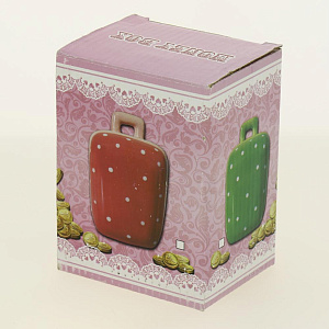 Декоративная копилка Розовая в горошек из керамики / 10х9х6см арт.76547 000000000001195734