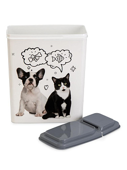 Контейнер для корма 2,3л LUCKY PET Серый пластик 000000000001223383