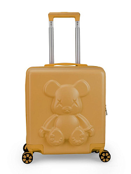 Чемодан на колесах S (38х20х43см) мишка желтый ABS 000000000001226532