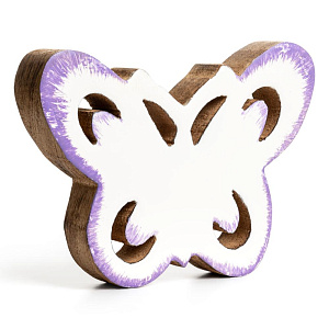 Декоративная фигурка 15x11x2,5см DE'NASTIA Бабочка бело-синий дерево манго 000000000001225940