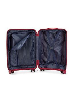 Чемодан на колесах S (36х22х55см) абстракция с дополнительным отделом красный PP 000000000001226567