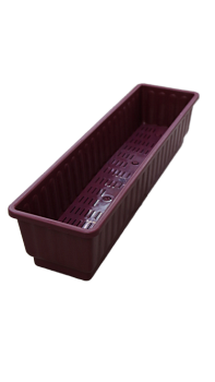 Ящик для цветов и рассады с дренажной решёткой 60х16х13 Вишнёвый пластик 000000000001194512