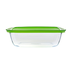 Форма для запекания 2,5л 28х20х8см PYREX прямоугольная с крышкой стекло 000000000001088916