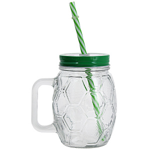 Кружка-банка 400мл Футбол прозрачная M020137/R030481 стекло 000000000001175931