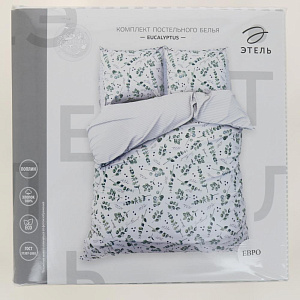 Комплект постельного белья Евро ЭТЕЛЬ Eucalyptus пододеяльник 200х217см простынь 220х240см наволочки 70х70см-2шт поплин 125г/м2 хлопок 000000000001205029