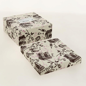 Коробка 19х19х9см Утро в Париже подарочная квадрат 000000000001205106