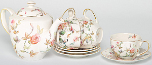 Сервиз чайный 9 предметов (чашка 250мл-4шт/блюдце-4шт/чайник 1,25л) BALSFORD Анадэ подарочная упаковка фарфор 000000000001205656