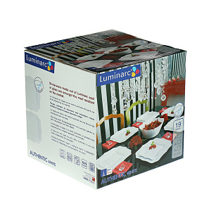 Столовый набор Authentic White Luminarc, 19 предметов 000000000001061007