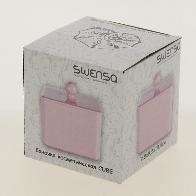 Баночка косметическая CUBE с крышкой, розовый, пластикSWP-0910RS 000000000001192304