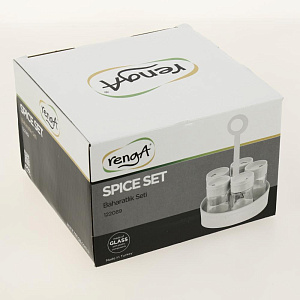 Диспенсер для специй 105мл 5шт RENGA с подставкой стекло 000000000001203272