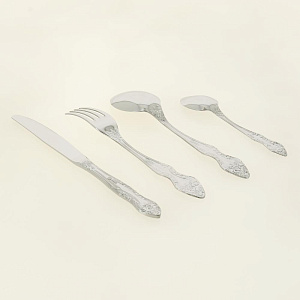 Набор столовых приборов 24предмета ПАВЛОВСКИЙ ЗАВОД ТройкаХР 6столовых ложек 6столовых вилок 6чайных ложек 6столовых ножей флок нержавеющая сталь 000000000001194360