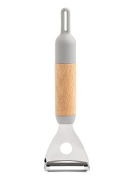 Овощечистка 20x5см DE'NASTIA деревянная ручка из бука серый нержавеющая сталь 000000000001213997
