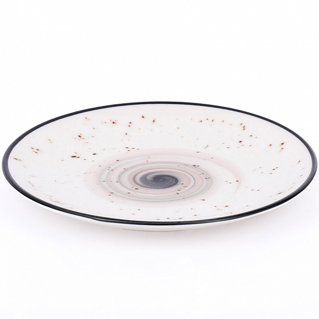 Набор столовой посуды 19 предметов TULU PORSELEN Galaxy (по 6шт обеденная 25см,десертная 19см,суповая 19см + салатник 18см-1шт) milky/bordeaux фарфор 000000000001212285