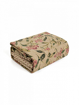 КомплектПостельногоБельяЕвроDE'NASTIA(пододеяльник200х220Простыня230х260Наволочки50x70см2шт70х70см2шт)VisionЦветыОрнаментЗеленыйТемноРозовыйЖатыйХлопо 000000000001227507