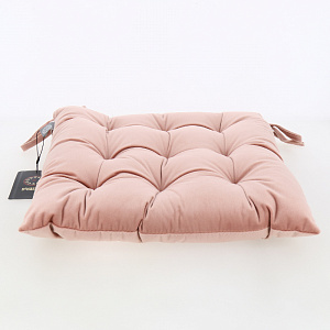 Подушка на стул 40х40см DE'NASTIA розовая велюр 100% полиэстер 000000000001209647
