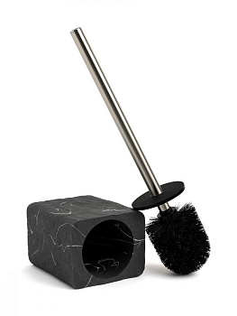 Щетка для унитаза DE'NASTIA Мрамор с подставкой темно-серый полирезина 000000000001218898