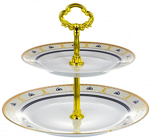 Этажерка-конфетница 2-х ярусная 18/23см Дана Guterwahl подарочная упаковка фарфор 000000000001200585