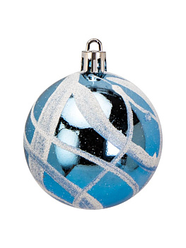 Декоративное украшение Набор шаров 6шт 6см серия Голубая пластик 000000000001224116