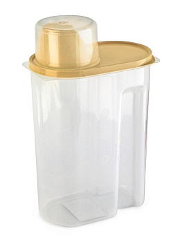 Контейнер 2,5л для сыпучих продуктов/для кормов с дозатором бежевый полипропилен 000000000001227842