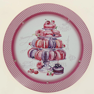 Поднос d38см НОВЫЙ АРГУМЕНТ Десерт Микс круглый жестяной 000000000001187792