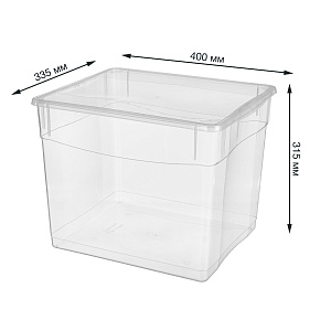 Ящик 40х33,5х31,5см 34л ECONOVA КРИСТАЛЛ универсальный бесцветный пластик 000000000001092310