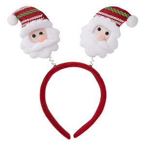 Маскарадное украшение на голову Дед Мороз в полосатом колпаке из полипропилена с декором из нетканого материала (полиэфирные волокна 000000000001179771