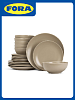 Набор столовой посуды 18 предметов FORA бежевый керамика