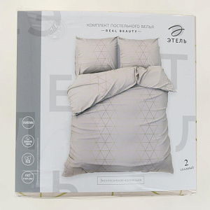 Комплект постельного белья 2-спальный Этель Real Beauty пододеяльник175х215см простыня200х220см наволочки70х70см-2шт 125гр поплин 100%хлопок 000000000001206745