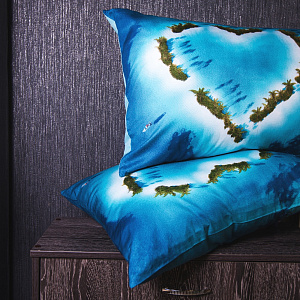 Комплект постельного белья 2спальное DE'NASTIA Сатин 3D Лагуна Наволочки 2шт ПУ C010383 000000000001116691