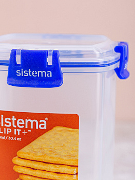 Контейнер 900мл SISTEMA для хранения печенья и других сухих и продуктов. Усиленный силиконовый уплотнитель.Можно мыть в посудомоечной машине. 881332 000000000001204675
