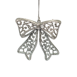 ДУ Бантик серебряный 9x9x1см 77928 000000000001179912